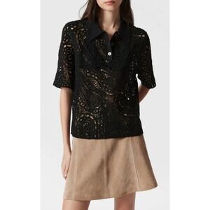 & Other Stories Paisley Wool & Cotton Polo Size Small